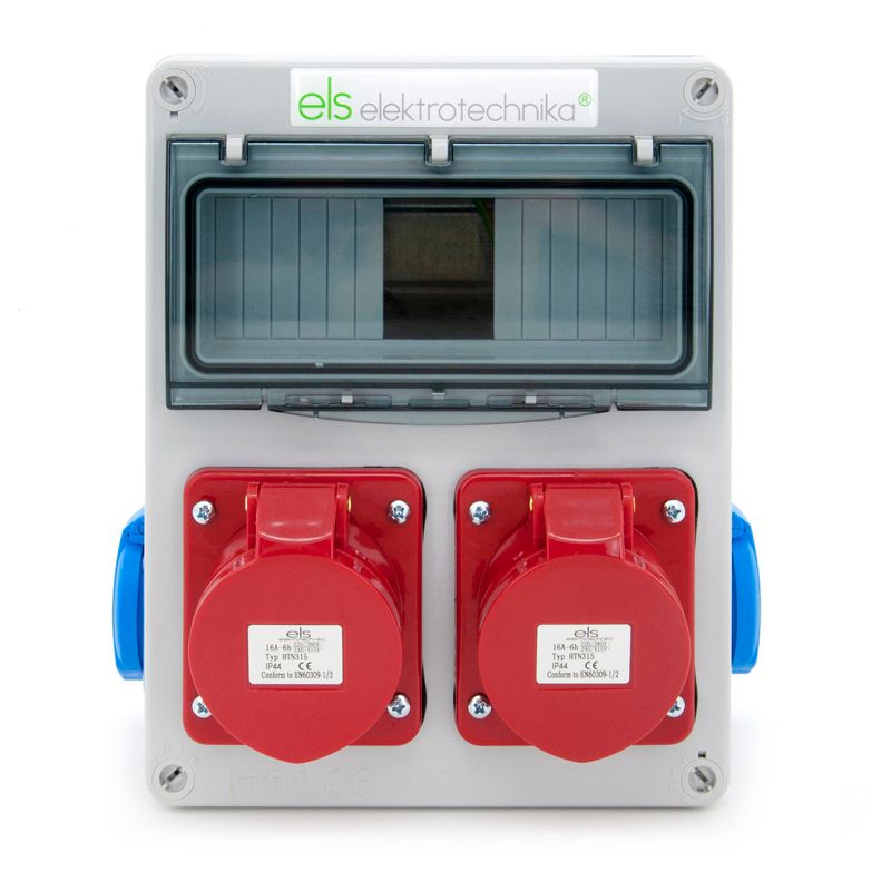 Rozdzielnica naścienna 8-polowa ELS Elektrotechnika 8NO220 2x230V 2x16A/5 niewyposażona, okablowana, obudowa ABS IP65, 1 szt.