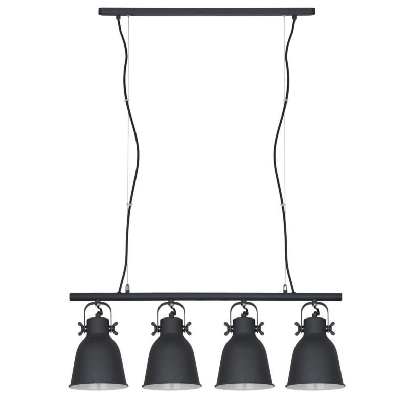 Lampa sufitowa wisząca Italux Lavare biało-czarna wym: 178 x 85,5 x 16 cm 4xE27 x 40W 1 szt.