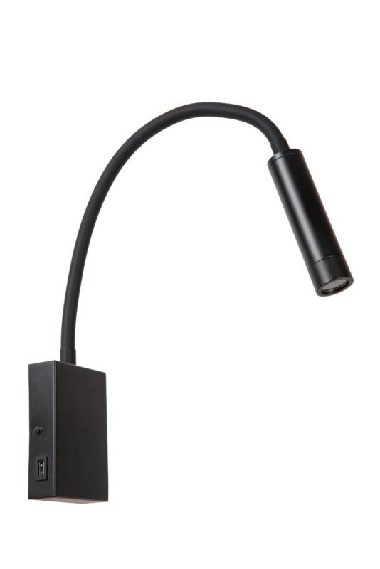 Kinkiet ścienny Lucide Alec czarny do czytania 1 x G9 x 3W IP20 wym: 65 x 6,5 x 3 cm - 1 szt.