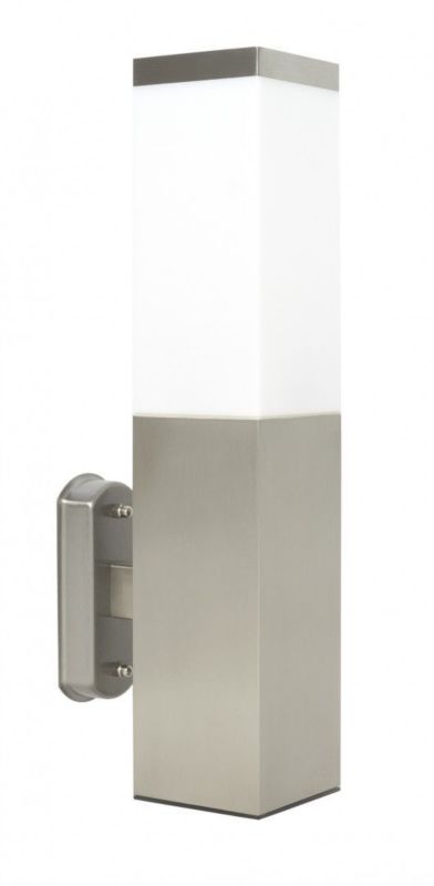 Kinkiet ścienny zewnętrzny SU-MA Inox srebrny 1 x E27 x IP44 wym: 34 x 8 x 12,5 cm - 1 szt.