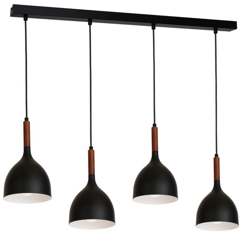 Lampa wisząca Luminex Noak Wood czarny matowa-ciemne drewno wym: 110 x 102 x 17 cm 4xE27 x 15W 1 szt.
