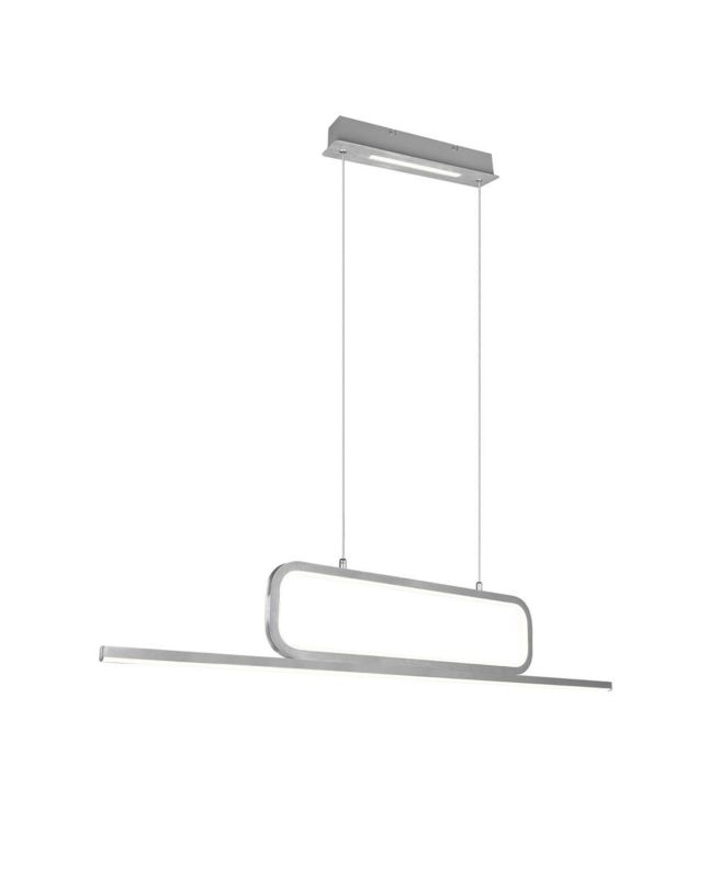 Lampa sufitowa wisząca Trio Aick szaro-biała wym: 150 x 110 x 7,5 cm wbudowany LED 38W 1 szt.