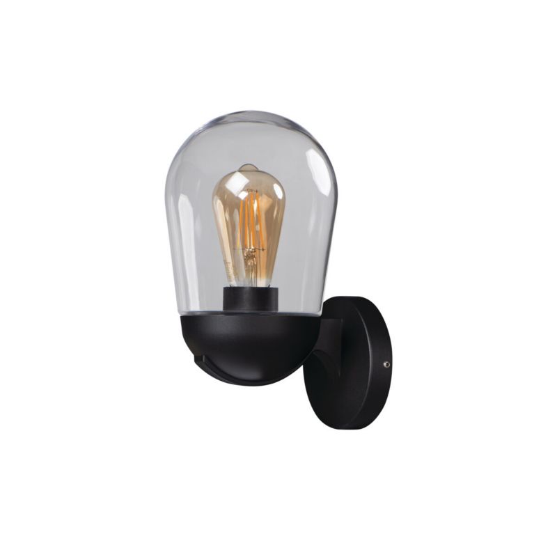Kinkiet ścienny zewnętrzny Kanlux Liego czarny 1 x E27 x 15W IP44 wym: 28 x 15 x 18,5 cm - 1 szt.