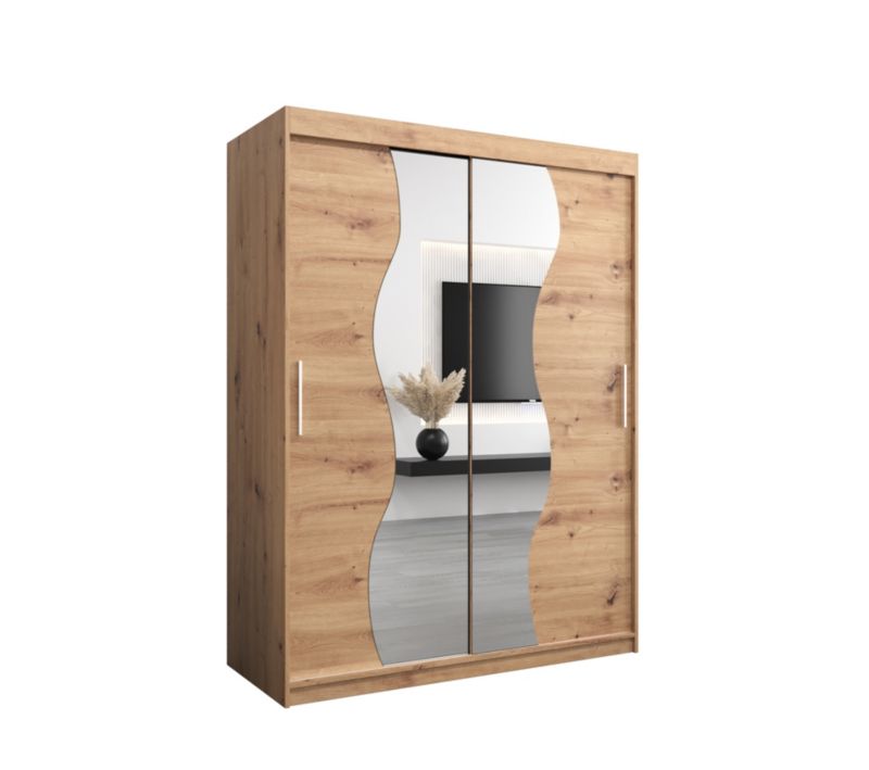 Szafa przesuwna Garderoba Abiks MADRYT 150 dąb artisan + dąb artisan 1 szt.