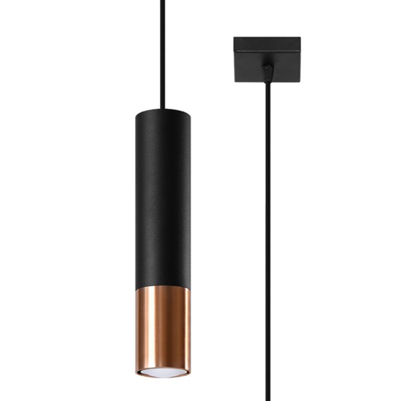Lampa wisząca Sollux Lighting LOOPEZ 1 czarny/miedź 1 szt.