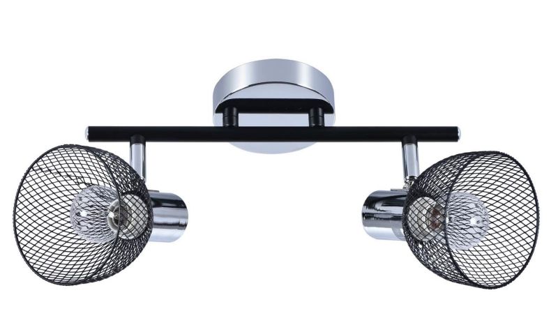 Lampa sufitowa Lampex Roni chromowana czarna wym: 19,5 x 40 cm 2xE14 x 60W 1 szt.