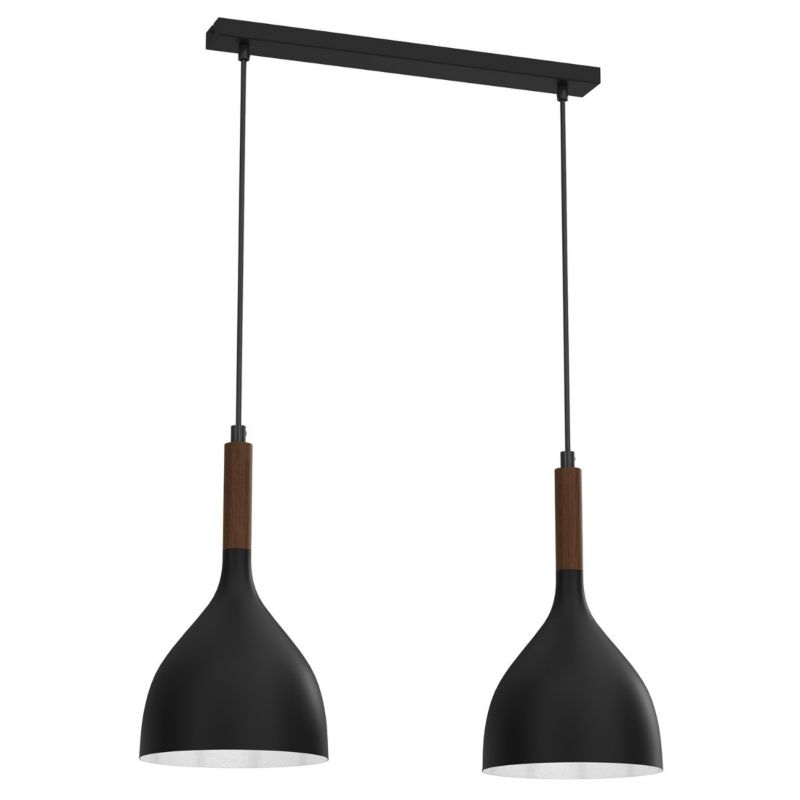 Lampa wisząca Luminex Noak Wood czarny matowa-ciemne drewno wym: 110 x 52 x 17 cm 2xE27 x 15W 1 szt.