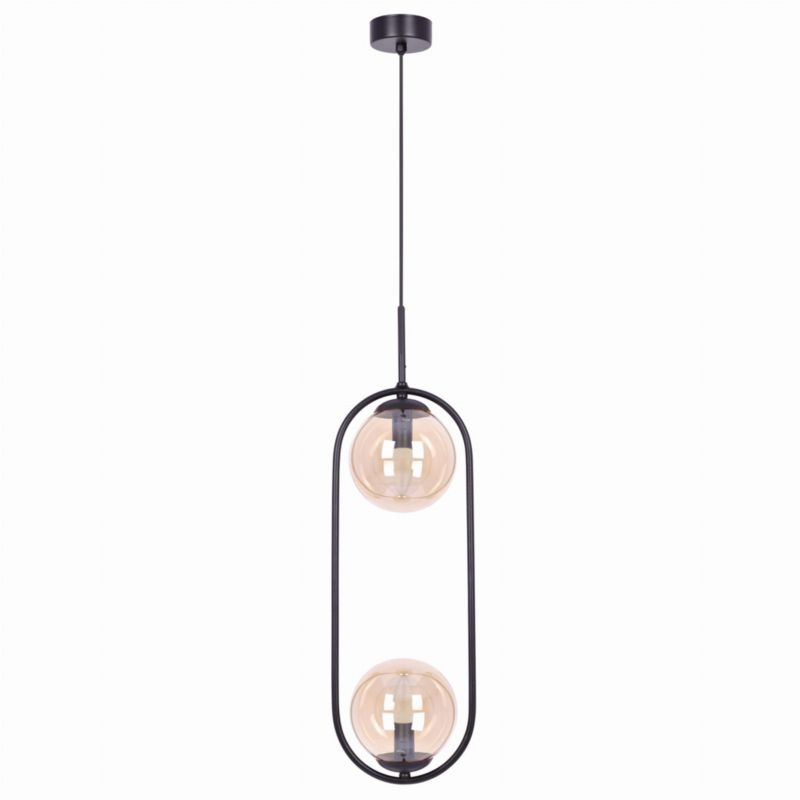 Lampa sufitowa wisząca Kaja Venta 0706 czarno-bursztynowy nowoczesna 2xE14 x 40W 1 szt.