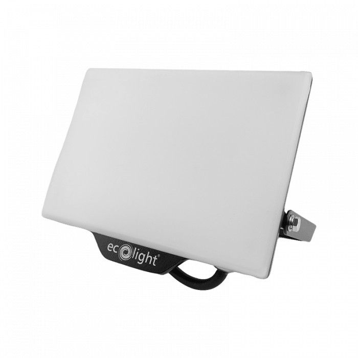 Naświetlacz LED Ecolight czarno-biały LED 50W 6500K 4500lm IP65 wym: 13,8 x 17,8 x 3,7 cm aluminium - 1 szt.