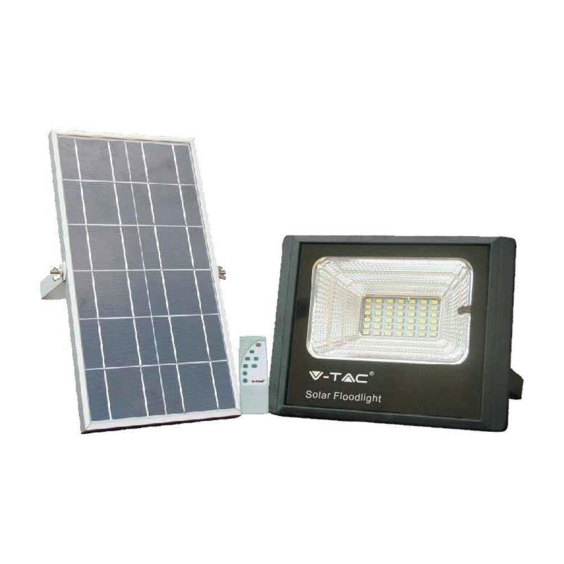 Naświetlacz solarny LED V-TAC czarny LED 12W 4000K 550lm IP65 wym: 17 x 20,5 x 5 cm aluminium - 1 szt.