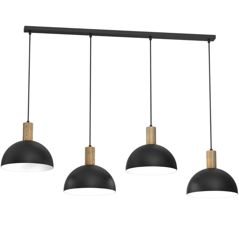 Lampa wisząca Luminex Handa czarny matowa-jasne drewno-biała wym: 110 x 134 x 29 cm 4xE27 x 15W 1 szt.