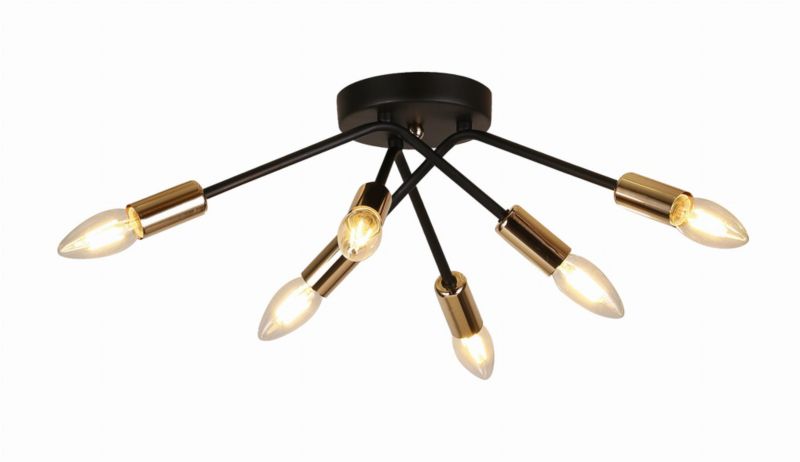 Lampa sufitowa wisząca Candellux Tiara czarno-złota wym: 17 x 33 x 33 cm 6xE14 x 40W 1 szt.