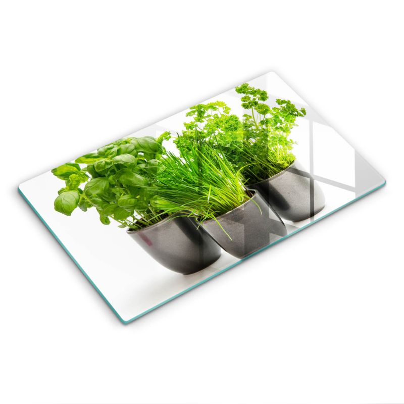 Szklana deska do krojenia Wallfluent 52x30 cm Doniczki z ziołami 1 szt.