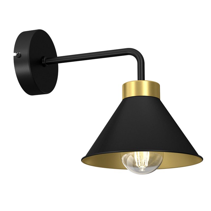 Kinkiet ścienny Luminex Demet czarny mat-złoty mat 1 x E27 x 15W IP20 wym: 20 x 17 x 25 cm - 1 szt.