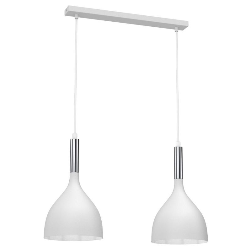 Lampa wisząca Luminex Noak biały matowa-chromowana wym: 110 x 52 x 17 cm 2xE27 x 15W 1 szt.