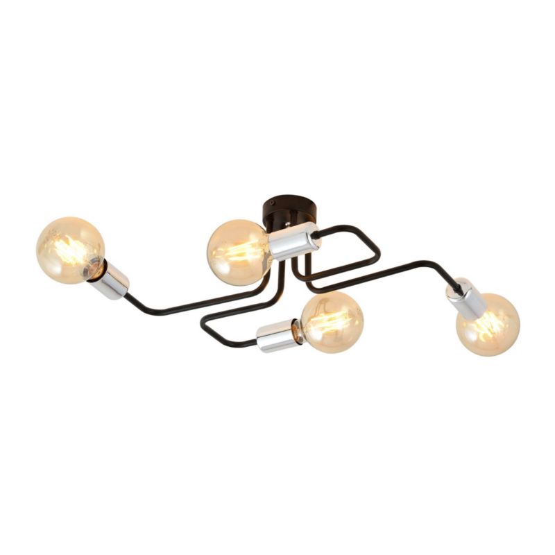 Lampa sufitowa Emibig Veken czarna-chromowana wym: 17 x 45 cm 4xE27 x 15W 1 szt.