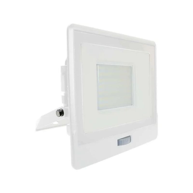 Naświetlacz LED z czujnikiem ruchu V-TAC biały LED 50W 6500K 4000lm IP65 wym: 17,8 x 19,5 x 6 cm - 1 szt.
