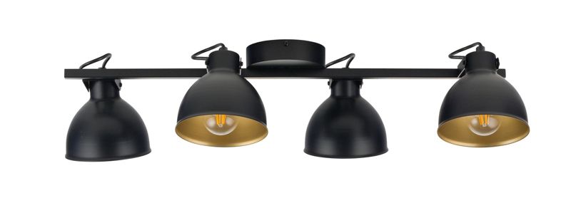 Oprawa sufitowa spot Sigma Lighting Mars czarno-złoty 4 x E27 x IP20 wym: 17 x 74 x 27 cm - 1 szt.