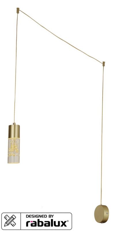 Lampa wisząca Rabalux Floresta złota wym: 600 x 5 x 17 cm wbudowany LED 4W 1 szt.