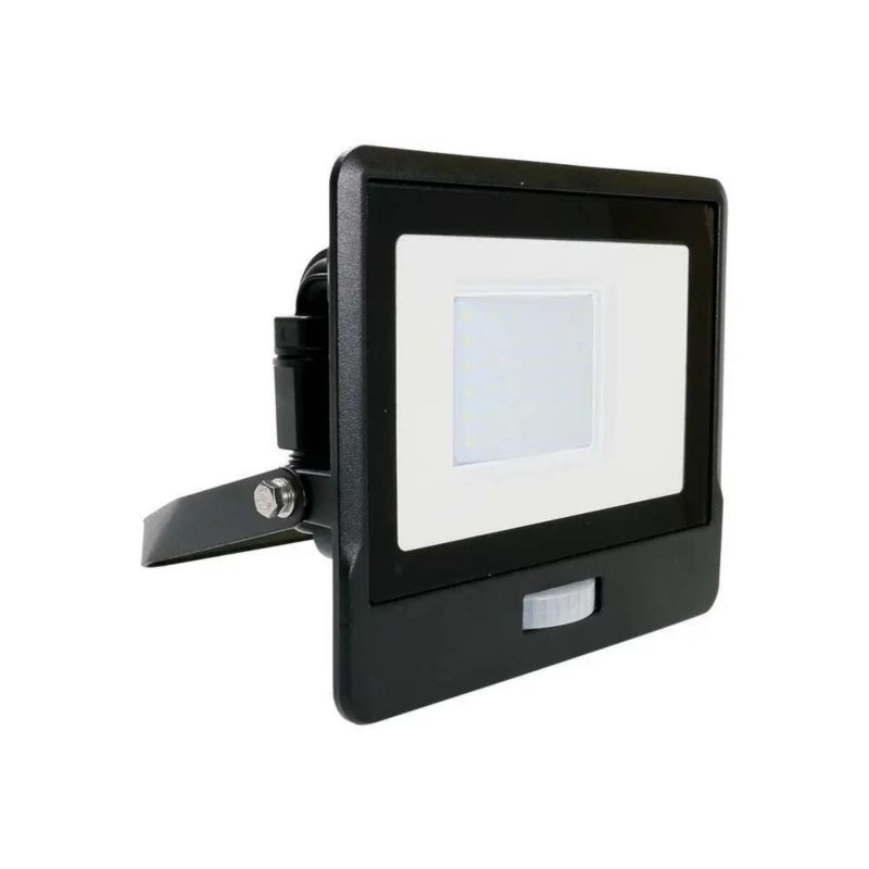 Naświetlacz LED z czujnikiem ruchu V-TAC czarny LED 30W 3000K 2340lm IP65 wym: 14,3 x 17,7 x 6 cm - 1 szt.