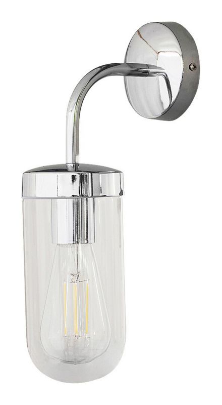 Kinkiet ścienny Rabalux Yago chromowany przezroczysty 1 x E27 x 60W IP44 wym: 32,5 x 9,7 x 17 cm - 1 szt.