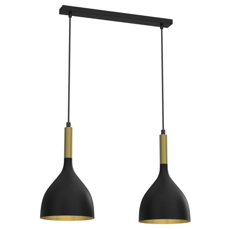 Lampa wisząca Luminex Noak czarny matowa-złoty mat wym: 110 x 52 x 17 cm 2xE27 x 15W 1 szt.