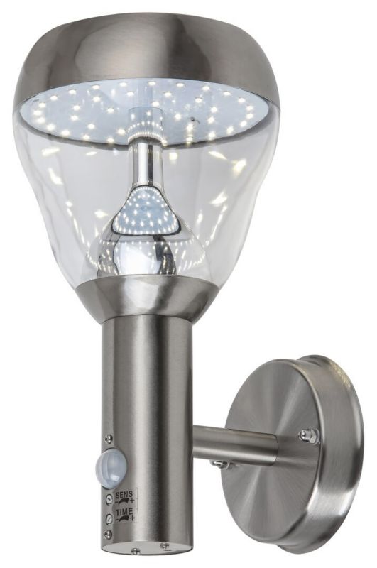 Kinkiet zewnętrzny z czujnikiem Rabalux Amalfi chrom satynowany LED 8.5W 4000K 760lm IP44 wym: 29 x 15 x 17 cm - 1 szt.