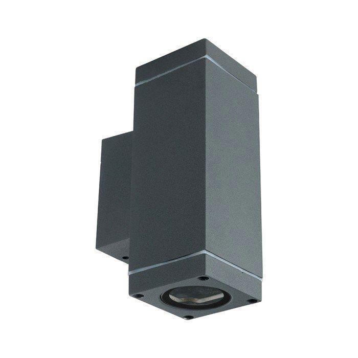Kinkiet ścienny zewnętrzny V-TAC szary 2 x GU10 x IP44 wym: 17 x 6,3 x 9,9 cm - 1 szt.