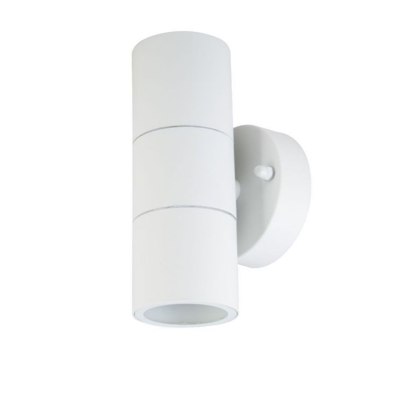 Kinkiet ścienny zewnętrzny V-TAC biały 2 x GU10 x IP44 wym: 16,3 x 9,3 x 9,3 cm - 1 szt.