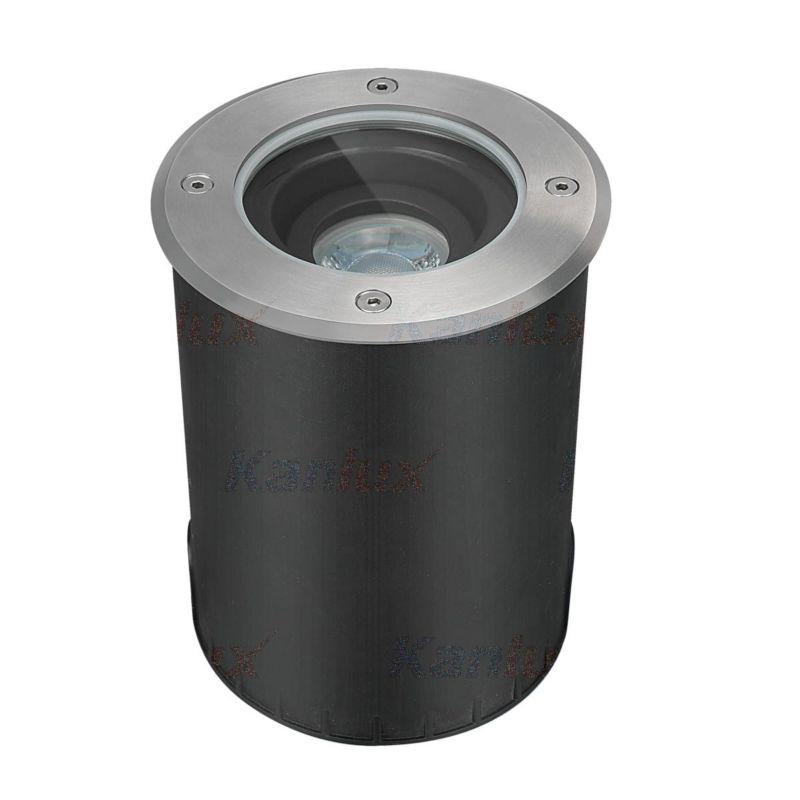Lampa gruntowa najazdowa Kanlux Berg czarno-srebrna 1 x GU10 x 10W IP67 wym: 16,4 x 13 x 13 cm - 1 szt.