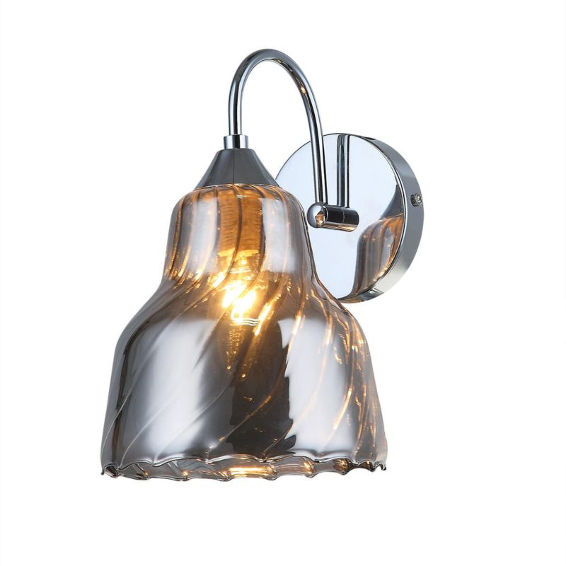 Kinkiet ścienny Italux Slizza chromowany dymiony styl nowoczesny 1 x E14 x 40W IP20 wym: 24 x 14 x 16 cm - 1 szt.