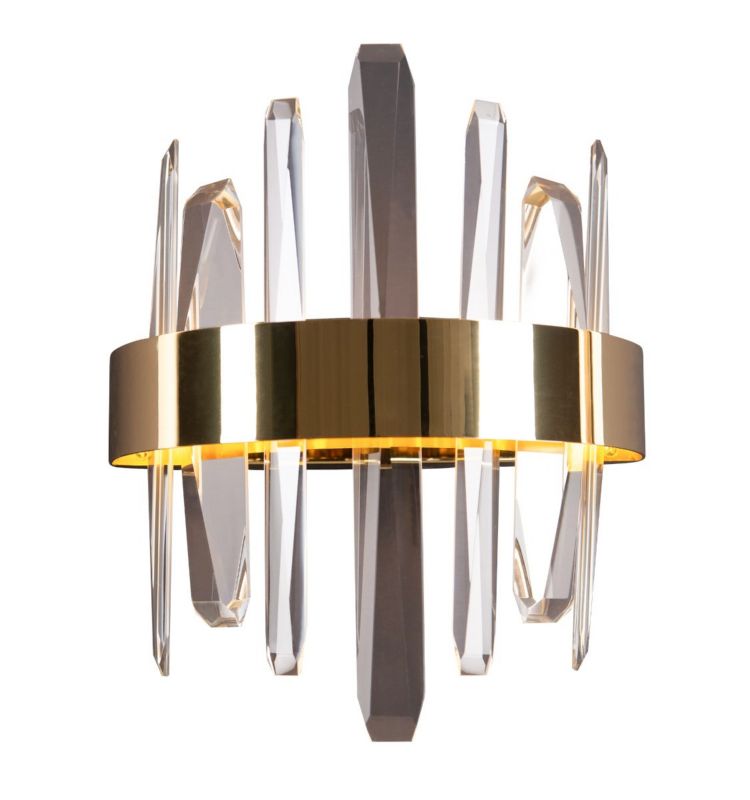 Kinkiet ścienny Maxlight Prince złoty szkło kryształowe LED 12W 3200K 720lm IP20 wym: 30 x 25 x 16 cm - 1 szt.