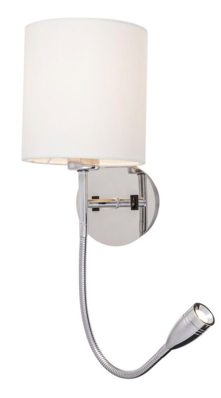 Kinkiet ścienny Rabalux Larkin chromowany białe szkło alabastrowe hotelowy 1 x E27 x IP20 wym: 50 x 16 x 20,5 cm - 1 szt.