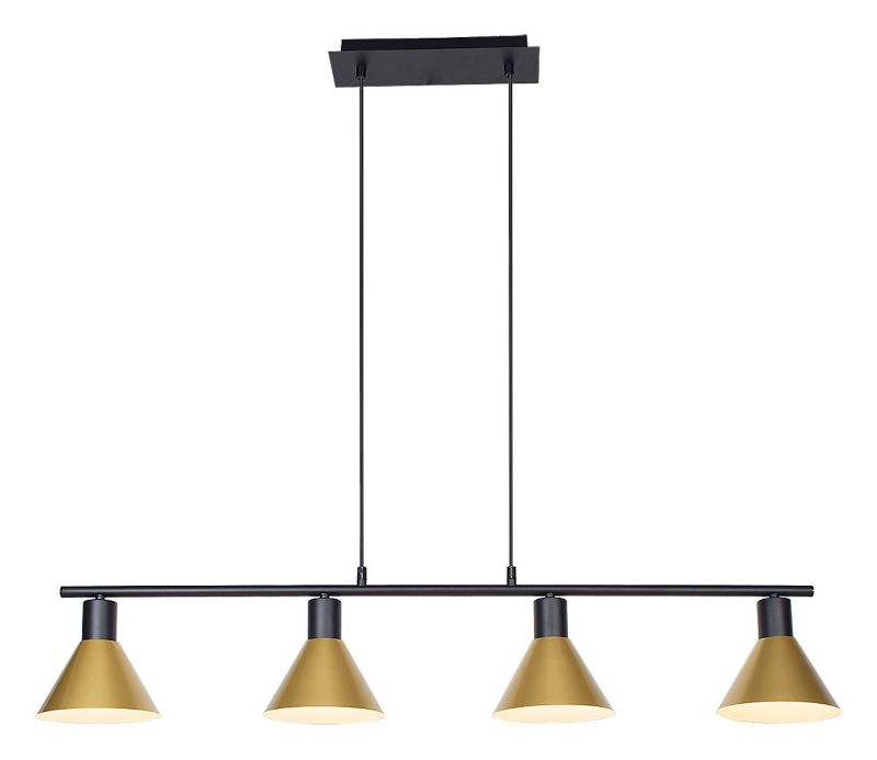 Lampa wisząca Rabalux Alvaro czarny matowa-złota wym: 150 x 100 x 16 cm 4xE27 x 1 szt.