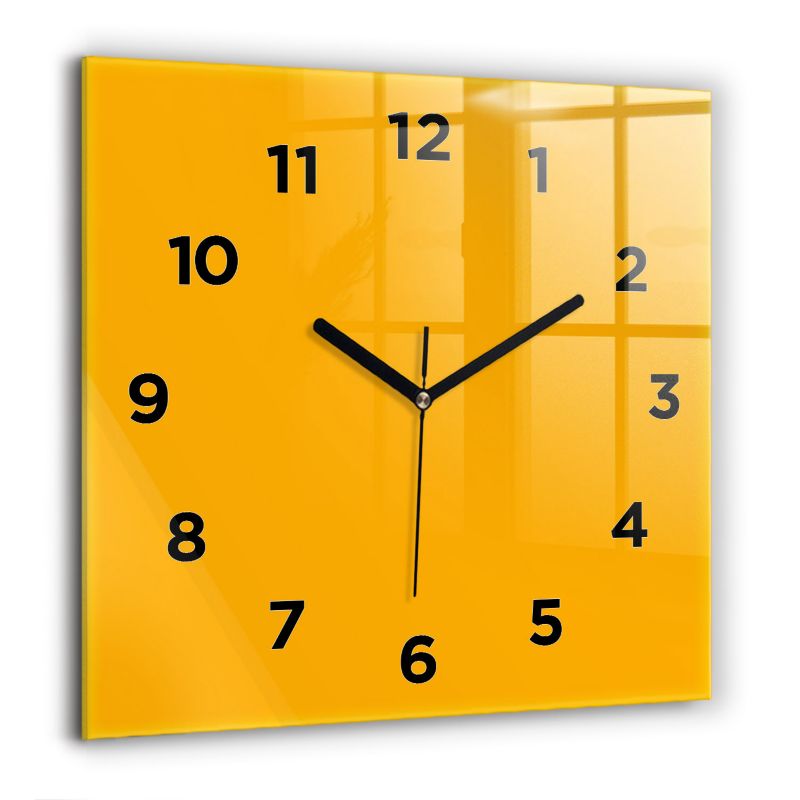 Zegar z czarnymi wskazówkami Wallfluent 60x60 cm Ciemny Żółty 1 szt.