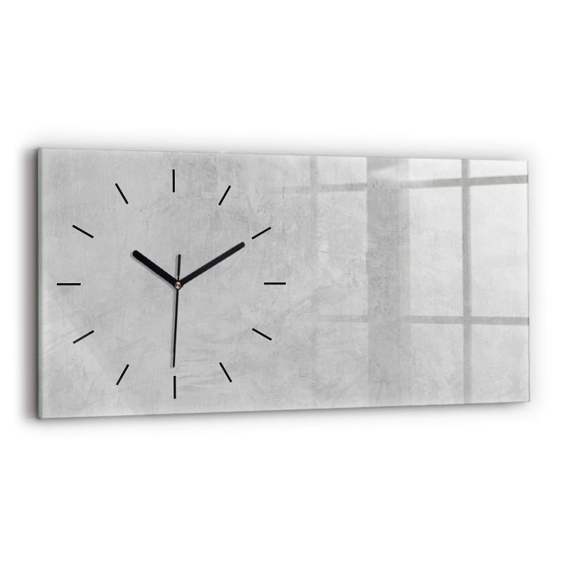 Zegar szklany czarne wskazówki Wallfluent 60x30 cm Kamienna ściana 1 szt.