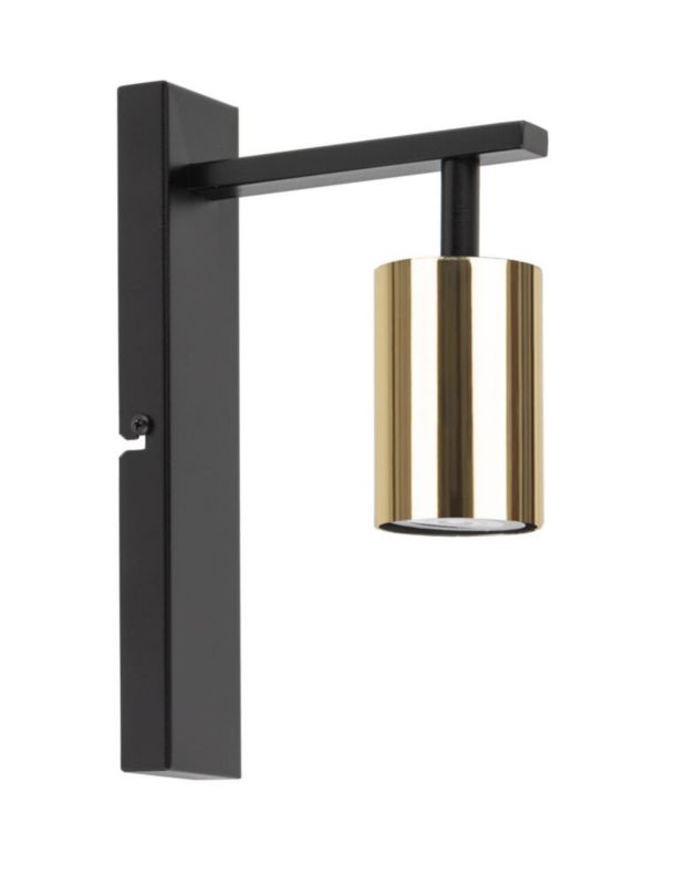 Kinkiet ścienny Sigma Lighting Vendo czarny-mosiądzowany styl nowoczesny 1 x GU10 x 12W IP20 wym: 25 x 5 x 16 cm - 1 szt.