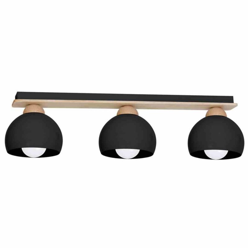 Lampa sufitowa wisząca Milagro Dama jasne drewno-czarna wym: 16 x 64 x 15 cm 3xE27 x 60W 1 szt.