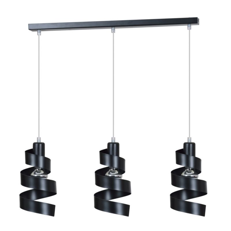 Lampa sufitowa Emibig Saga czarna wym: 100 x 66 x 16 cm 3xE27 x 15W 1 szt.