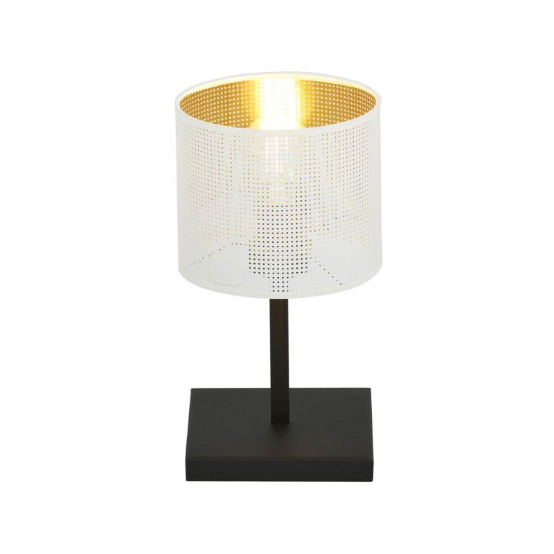 Lampa stołowa Emibig Jordan czarno-biała-złota 1 x E27 x 15W IP20 wym: 32 x 16 cm metal - 1 szt.