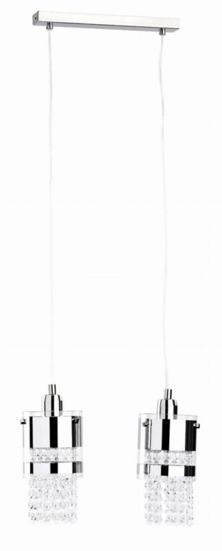 Lampa wisząca Alfa Bruno chomowano-przezroczysty wym: 100 x 36 x 12 cm 2xE27 x 1 szt.