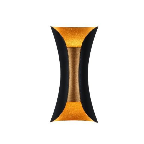 Kinkiet ścienny Abigali Agi czarno-złoty LED 10W 3000K IP65 wym: 20 x 10 x 8,5 cm - 1 szt.