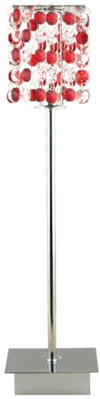 Lampka stołowa Candellux Classic chromowana czerwona-przezroczysty 1 x G9 x 40W IP20 wym: 40 x 11 x 11 cm kryształ - 1 szt.