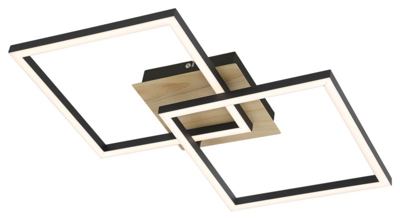 Lampa sufitowa wisząca Rabalux Ashton czarny matowa-biała wym: 7,5 x 40 x 40 cm wbudowany LED 24W 1 szt.