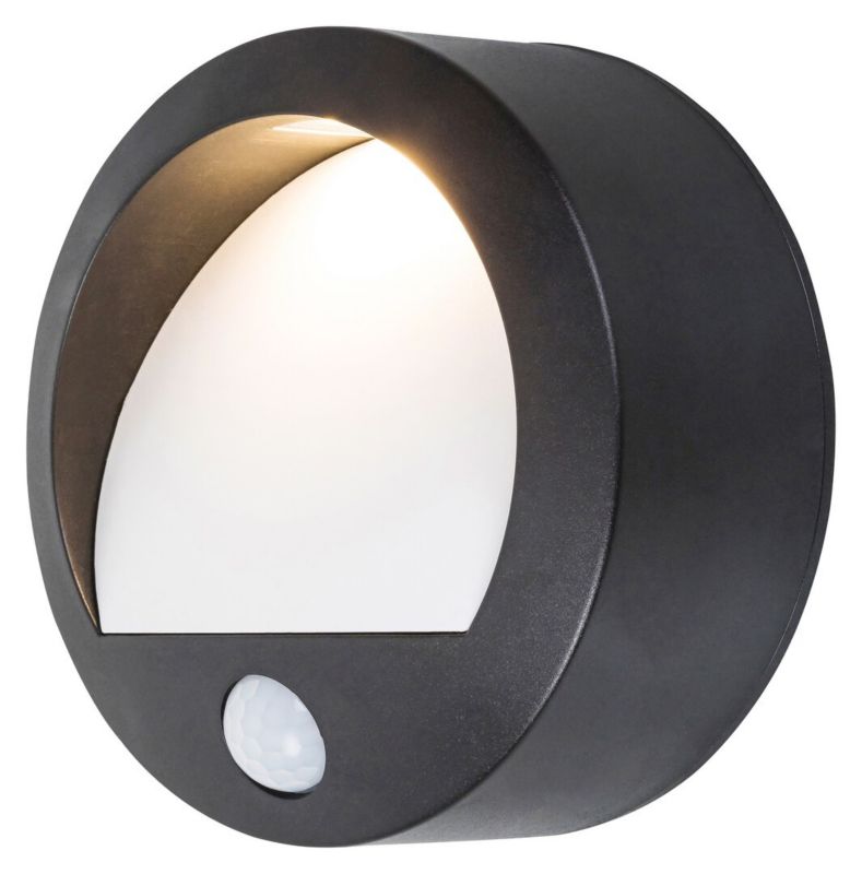 Kinkiet zewnętrzny z czujnikiem Rabalux Amarillo czarno-biały LED 1.5W 3000K 50lm IP44 wym: 11 x 11 x 5,6 cm - 1 szt.