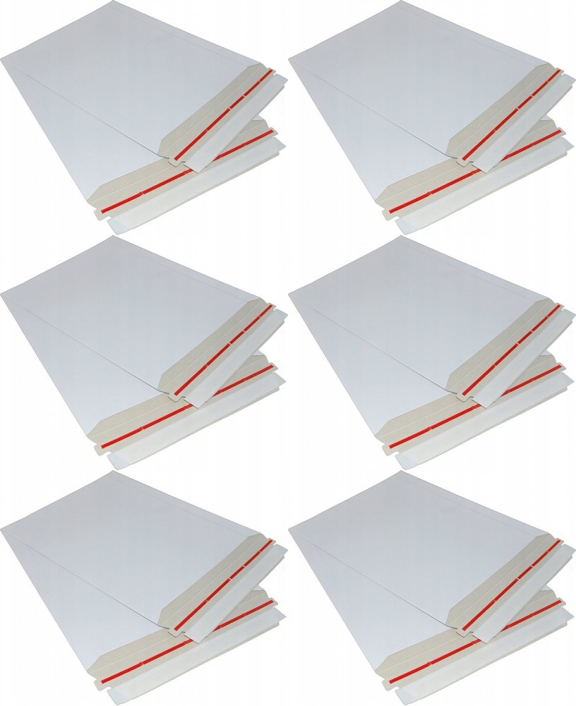 6x Koperta kartonowa Toppac, 215x270mm, z paskiem samoprzylepnym, biały
