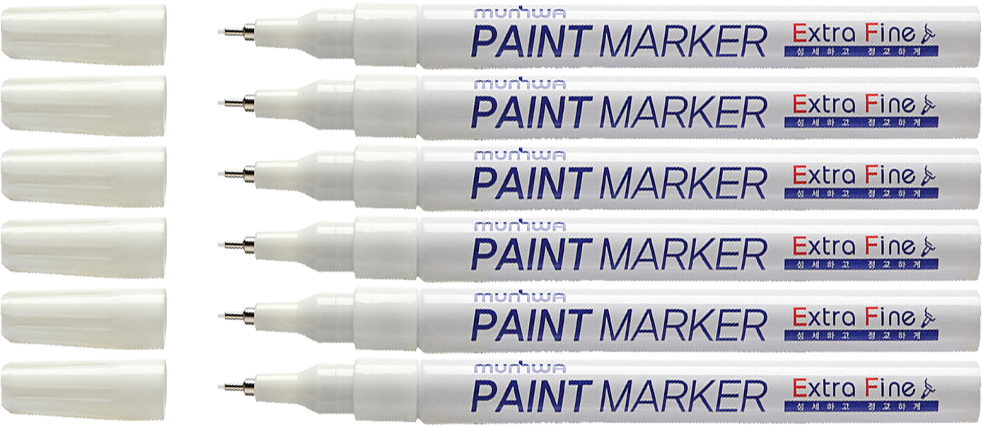 6x Marker olejowy MunHwa Extra Fine, 1mm, biały