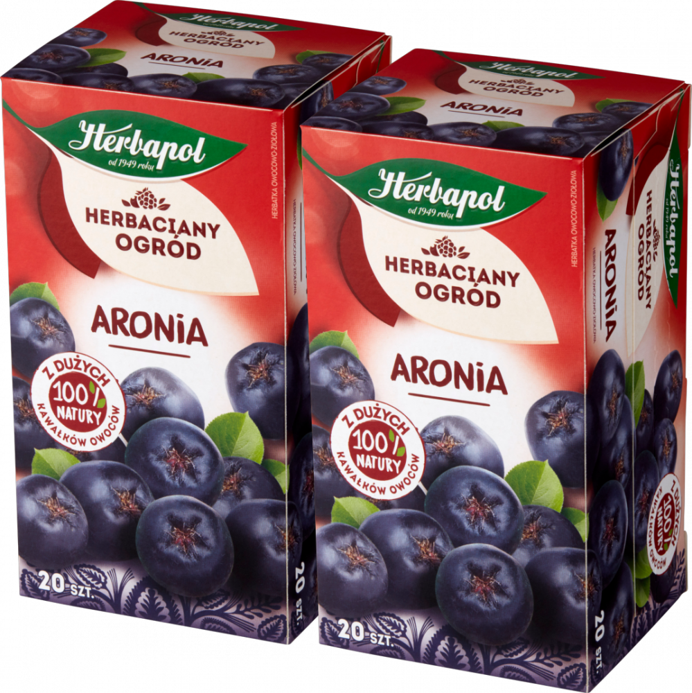 2x Herbata owocowa w torebkach Herbapol Herbaciany Ogród, aronia, 20 sztuk x3.5g