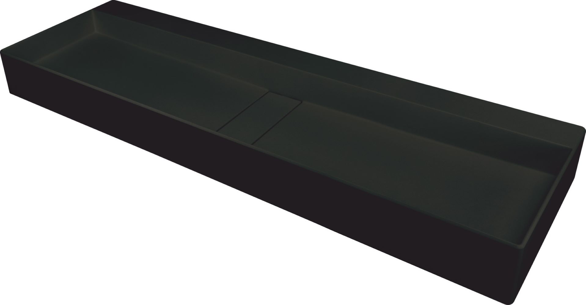 Deante Blur umywalka 120x40 cm prostokątna nablatowa czarna CQB_NU2S