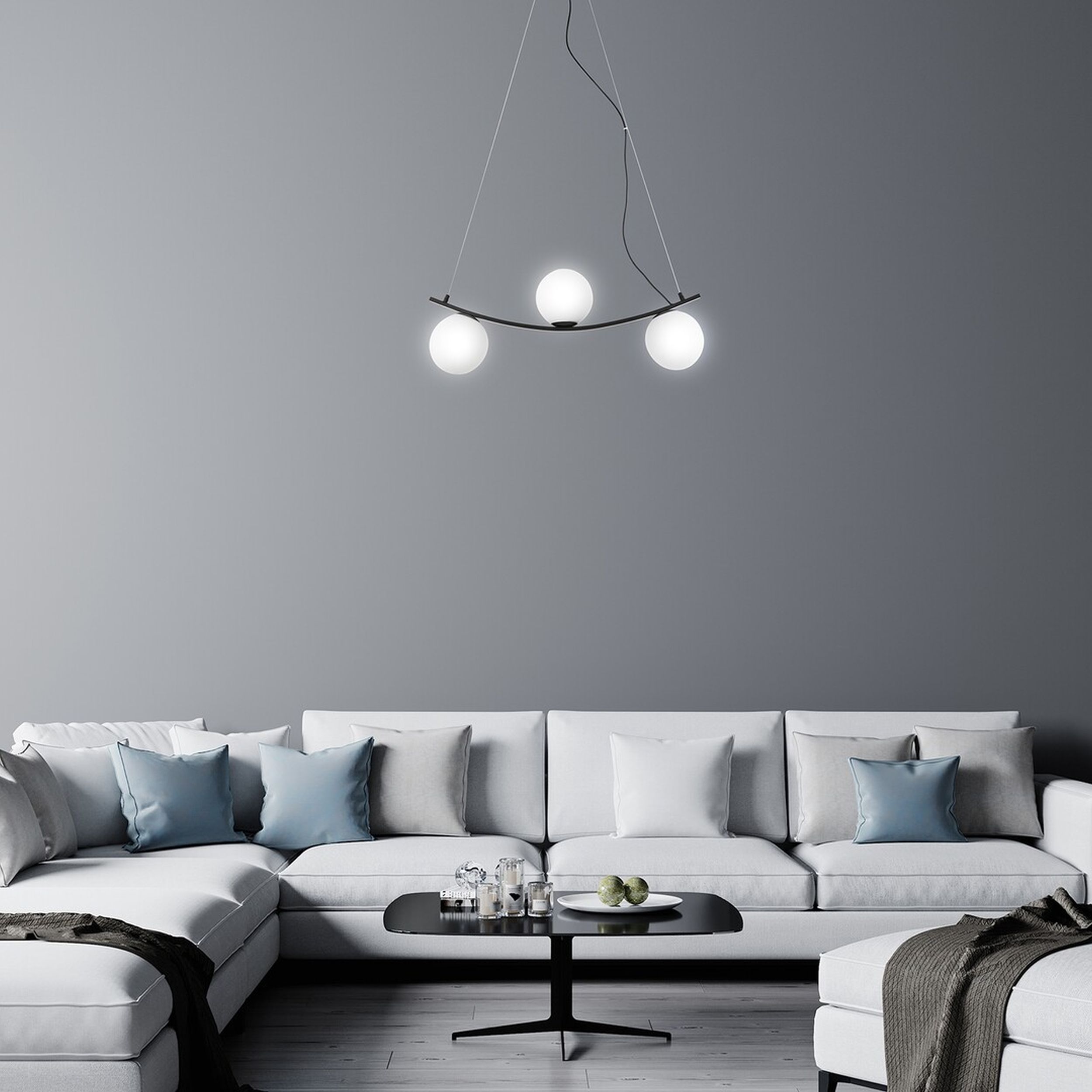 Rabalux Aslan lampa wisząca 3x5W biały/czarny mat 3469